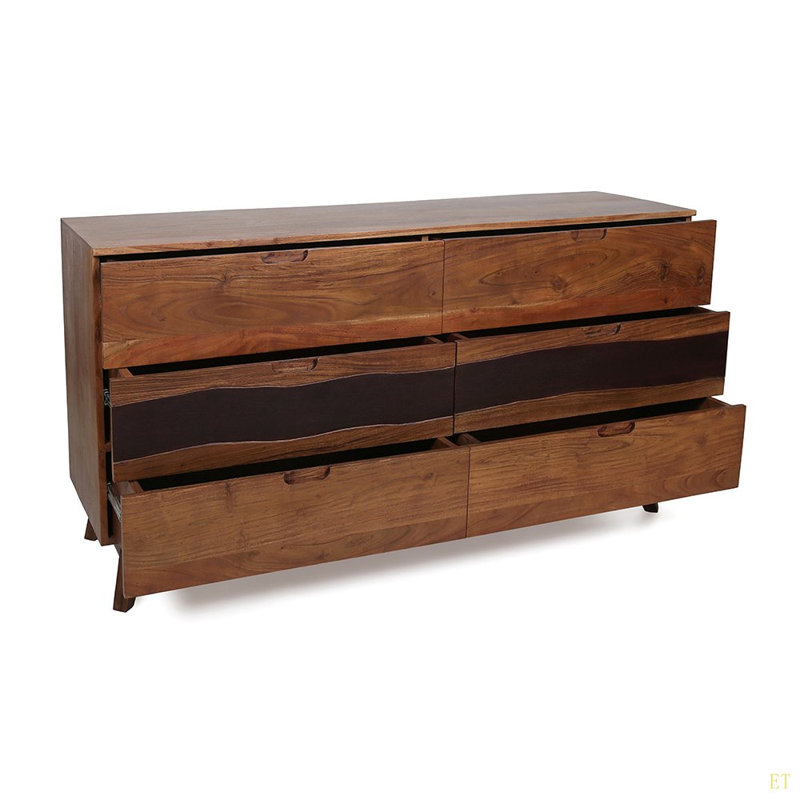 Buffet / commode / commode en bois 59 tiroirs 59 po x 16,5 po x 31 po Sierra