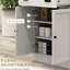 Armoire de cuisine avec - blanc pour une solution de rangement élégante avec four à micro-ondes avec tablette réglable