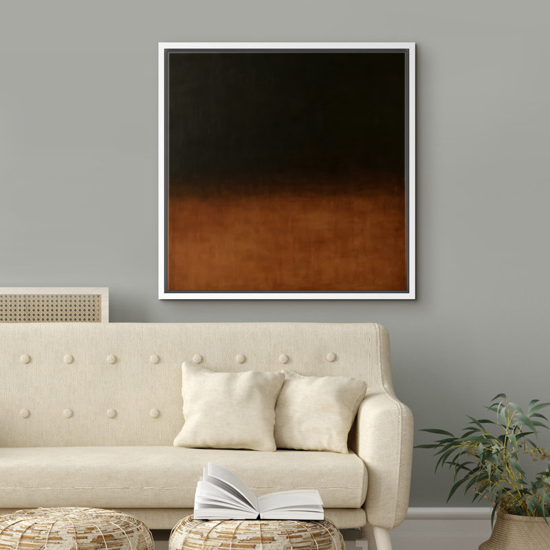 Reproduction de paysage abstrait encadrée d'art mural sur toile pour un décor moderne, H 24 po x l 24 po, Blanc