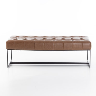 Genuine Leather Upholstered Bench