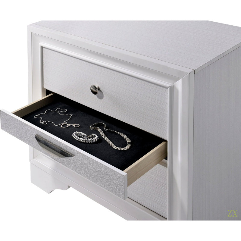 Table de chevet contemporaine 1Pc, Blanc
