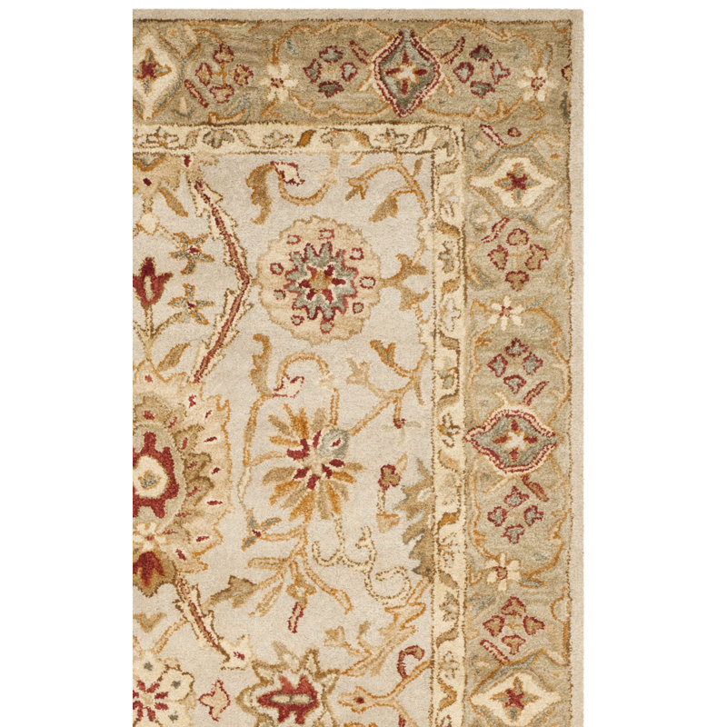 Tapis beige en laine touffeté à la main Armintha, Rectangle de 5 pi x 8 pi