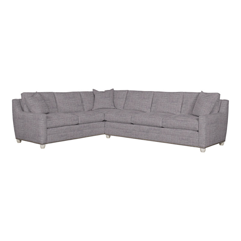 American Bungalow 2-Piece Fairgrove L-Sectional, Nomad Slate Crypton® Chenille, Casa Blanca, Yes