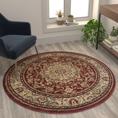 Damora Persian Style Olefin Medallion Motif Area Rug