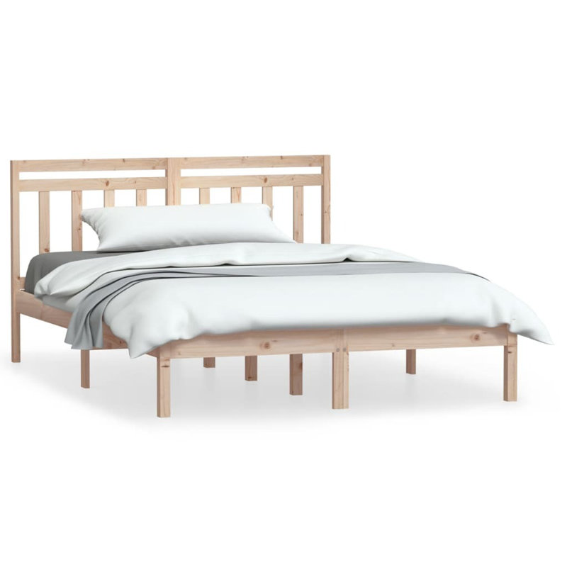 Bed Frame Solid Wood, natural, Double (4'6)