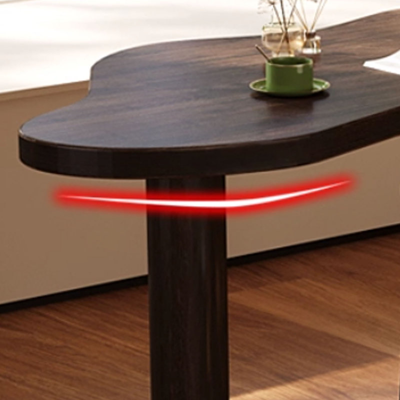 Modern cloud shaped curved solid oak desk