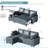 83.5''sleeper Sofa Couch With Pullout Bed, L-shaped Convertible Couches