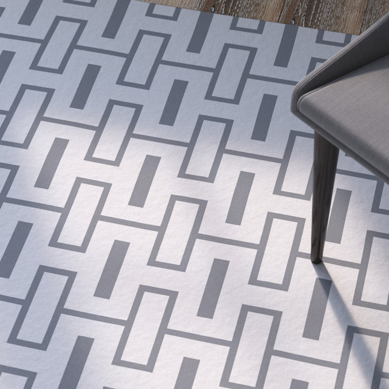 Ines  Viscose Geometric Indoor Rug, Rectangle 3'3" x 5'3"