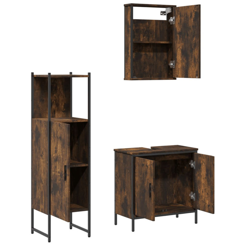 Verdie Bathroom Furniture Suite, Smoked Oak