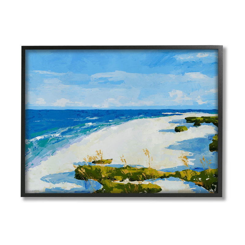 «Modern Beach Sand Landscape», art giclé par Trevor Copenhaver, Giclée encadrée noir minuit, H 11 po x l 14 po x P 1,5 po