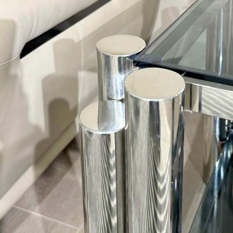 Table de bout Allysah, Argent, Noir