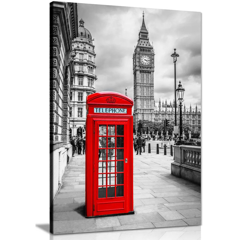 London Telephone Box - Wrapped Canvas Print, 31cm H x 20cm W