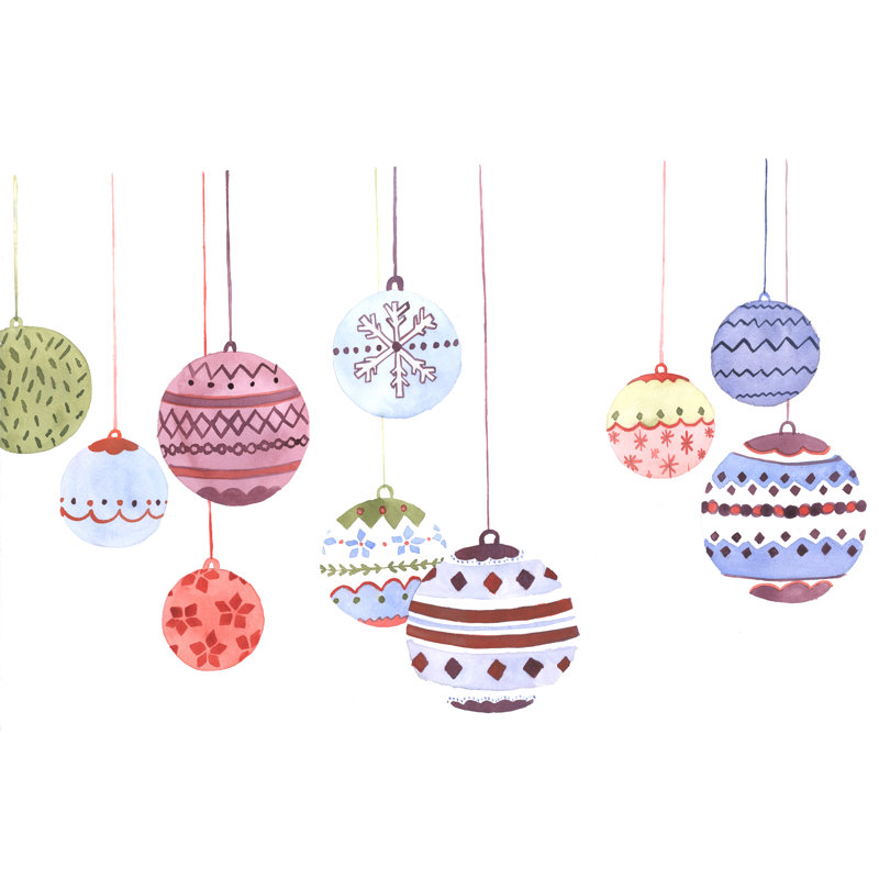 Hanging Ornaments - Wrapped Canvas Painting, 51cm H x 76cm W x 3.8cm D