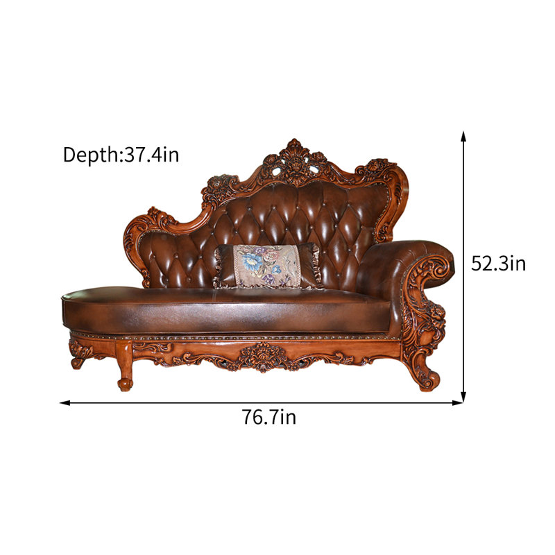 Méridienne inclinable en cuir European Vintage
