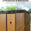 Rangement extérieur en métal 8 x 6 pi avec porte verrouillable (café). Intérieur spacieux. Imperméable. Convient aux équipements de jardin, de pelouse et de patio. -. Stabilité de la fondation.-117994357