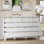 Commode cannelée à 12 tiroirs pour chambre à coucher, commode de 57 po de largeur avec poignée en métal, pieds de table robustes, grande commode de rangement pour le salon-208446826