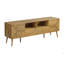 Support média 72 po stratifié noyer, aspect moderne, compartiments de rangement 72 po stratifié, éléments de design