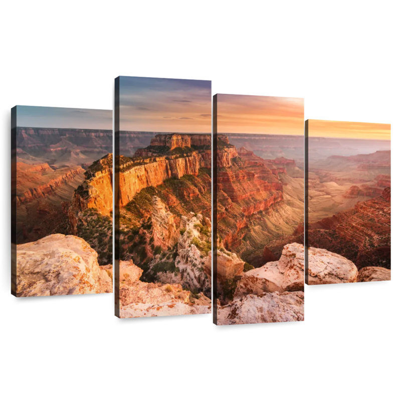 Scène de coucher de soleil d'Alvord Grand Canyon, H 54 po x l 84 po