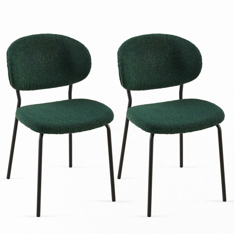 Chaises de salle à manger Boucle, Vert foncé