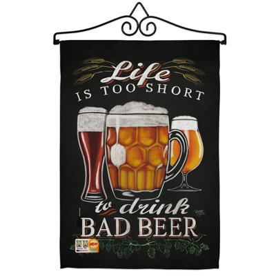 Buvez une mauvaise bière de polyester à 2 faces de 19 po x 13 po ensemble de drapeaux