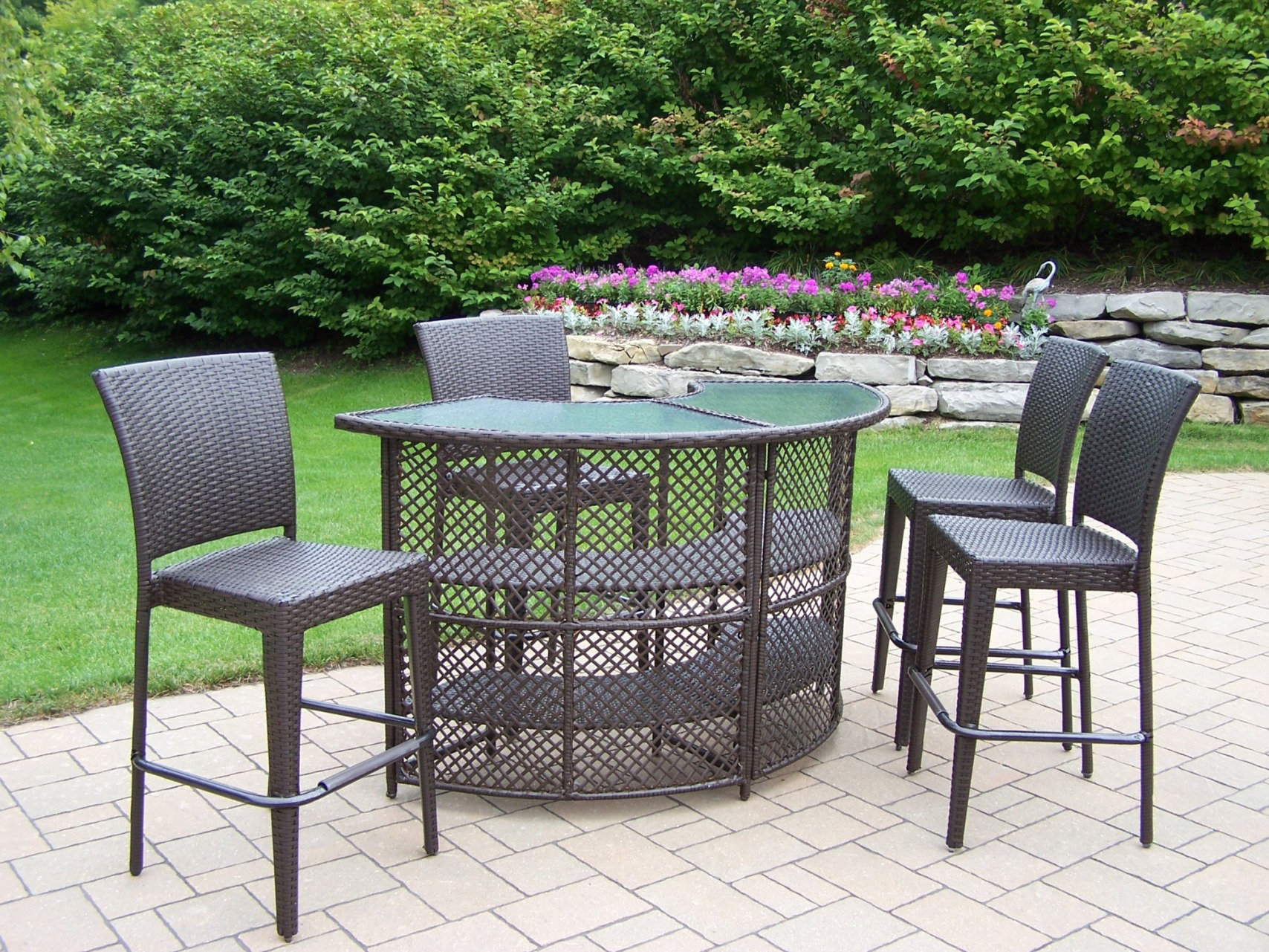 Darby Home Co Wideman 4 Person Half Moon Outdoor Dining Set
