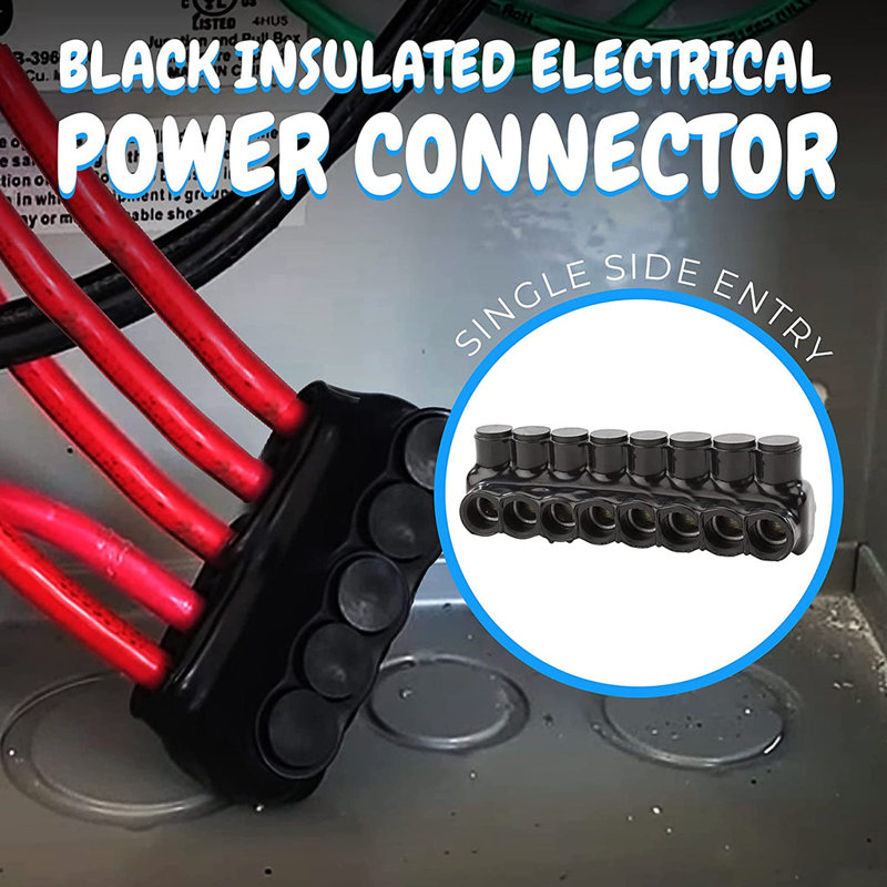 Connecteur multi-câbles isolé noir, gamme de fils 1 / 0-14, entrée latérale simple - 2 ports