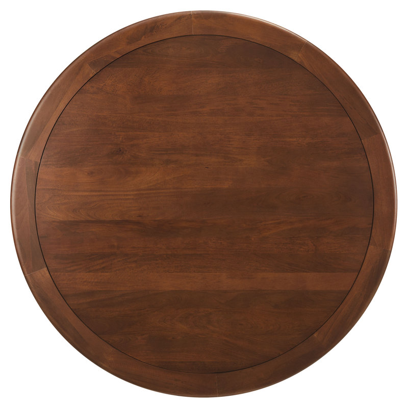 Lippa Round Pedestal Solid Wood And Metal Dining Table, 29.13"H x 60"L x 60"W, Black