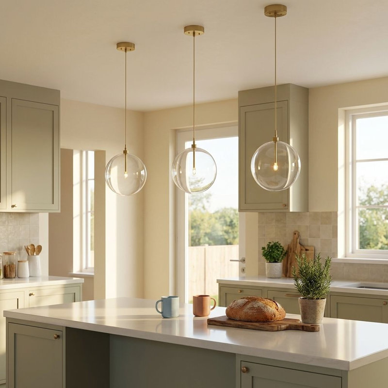Luminaire suspendu 1 lumière Jeanna, Laiton