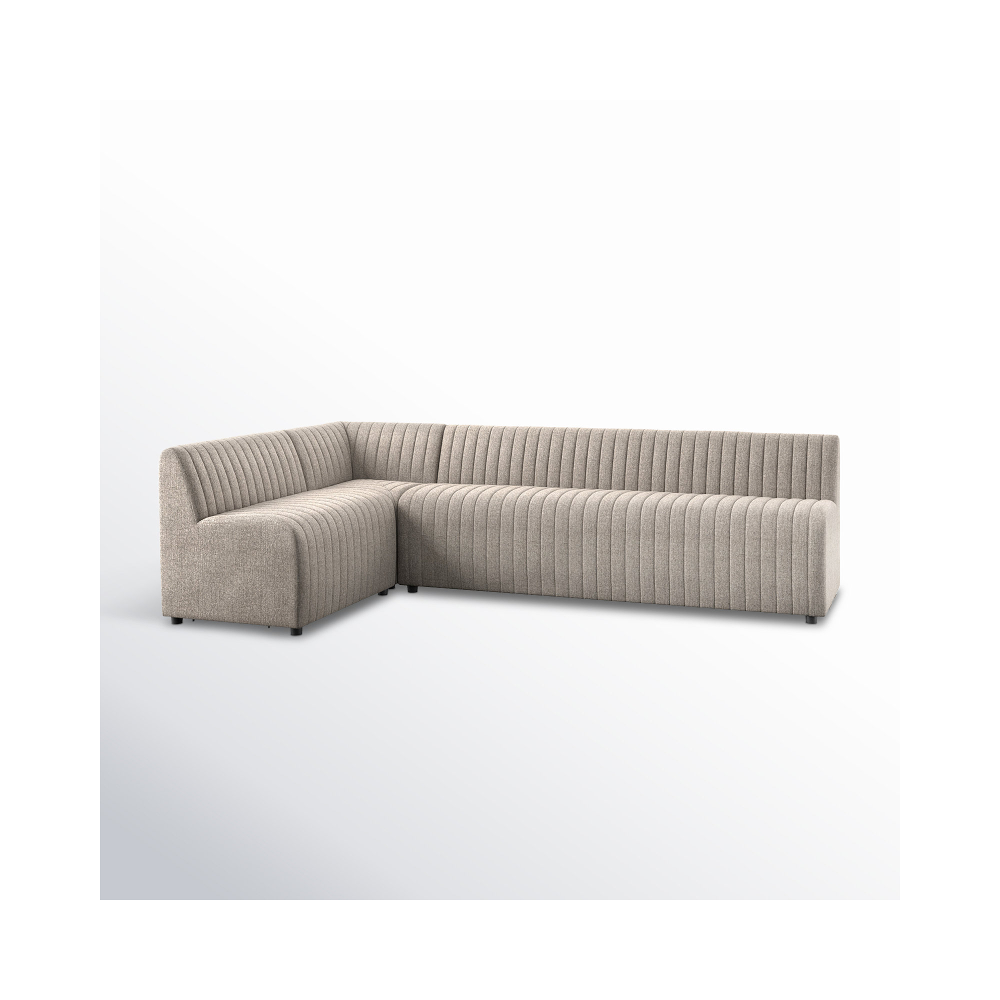 Brandt Modular Upholstered L-Sectional, 31.5" H x 100" W x 66.5" D, Gray Polyester