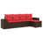 Coussin rouge / cadre brun est en rupture de stock
