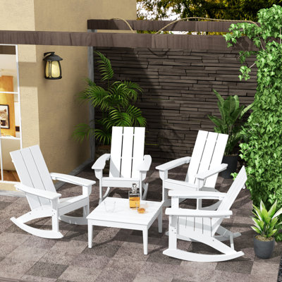 Joubert Outdoor Adirondack Chair With Table