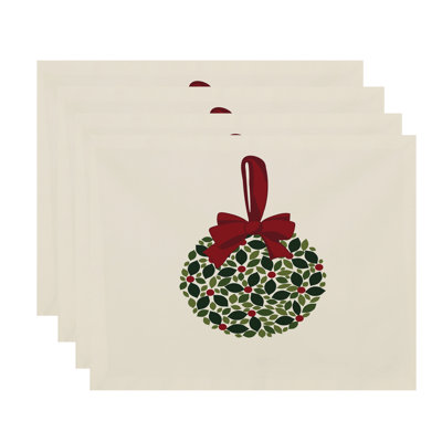 Ensemble de napperon 4 pièces Mistletoe me
