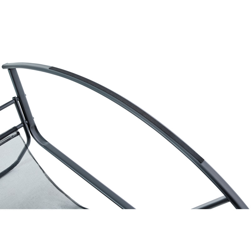 Très grande chaise berçante inclinable glissante rembourrée en tissu d'ameublement blanc, offrant une expérience relaxante et confortable avec un revêtement blanc doux, le choix parfait pour les terrasses de salon
