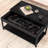 Secure Rectangular Double-Layer Coffee Table with Hidden Storage & Fingerprint Lock