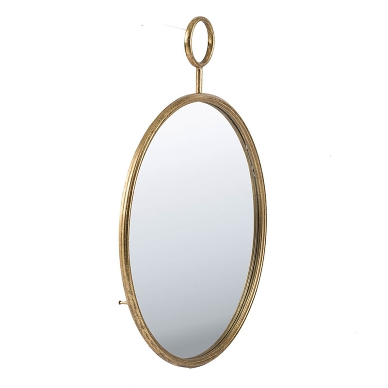 Miroir rond en fer, 28,3 po x 22,4 po