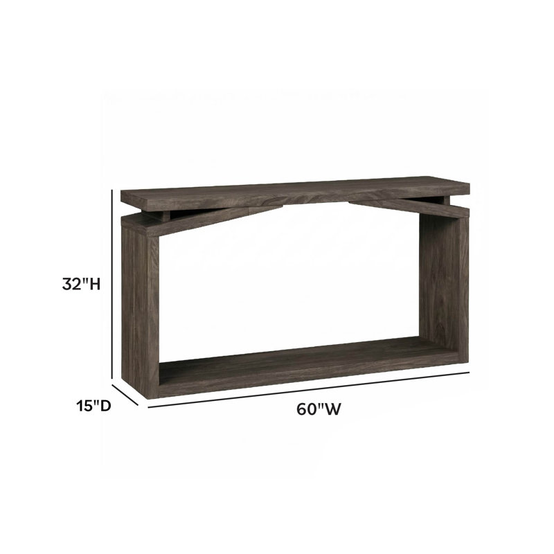 Modern 60" Entry Console Table, Black Oak