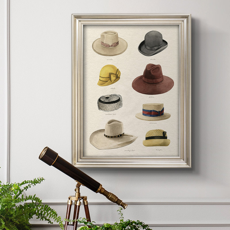 Vintage Hats II - reproduction d'art sur toile encadrée, L 23 po x H 32 po