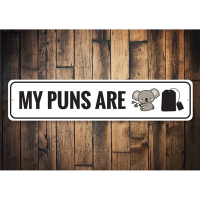Koala Tea Pun Aluminum Sign