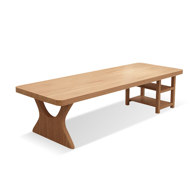 Bureau rectangulaire en bois massif Burlywood, H 29,53 po x l 86,61 po x P 35,43 po