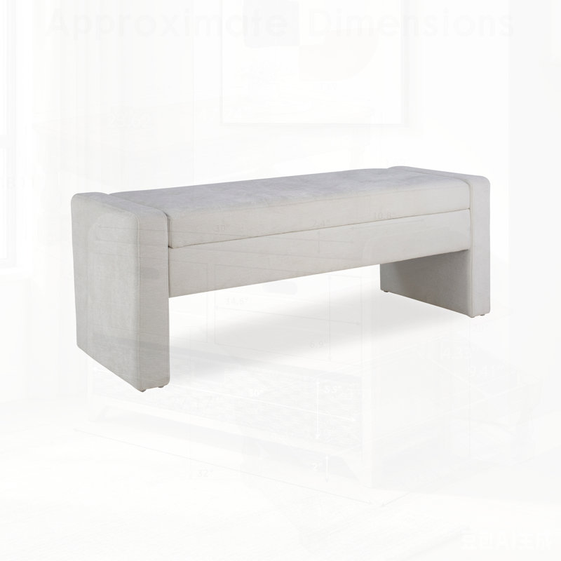 Banc de rangement moderne rembourré avec siège capitonné, charnière à fermeture douce, idéal pour la chambre à coucher, le vestibule ou le salon