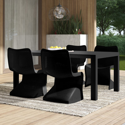 Farrah 70" W Rectangular Plastic 4-Person Patio Dining Set