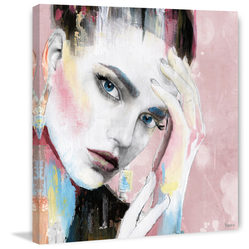 Doubtful Pose II by Parvez Taj - Wrapped Canvas Painting, 20cm H x 20cm W