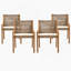 Ensemble repas d'extérieur - table Hermosa en bois d'acacia de qualité supérieure et chaises en osier avec coussin crème pour une expérience culinaire confortable, convient aux grands rassemblements (1 table + 4 chaises)