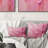 Gold And Pink Minimal Abstract River - Fuchsia Printed Throw Pillow