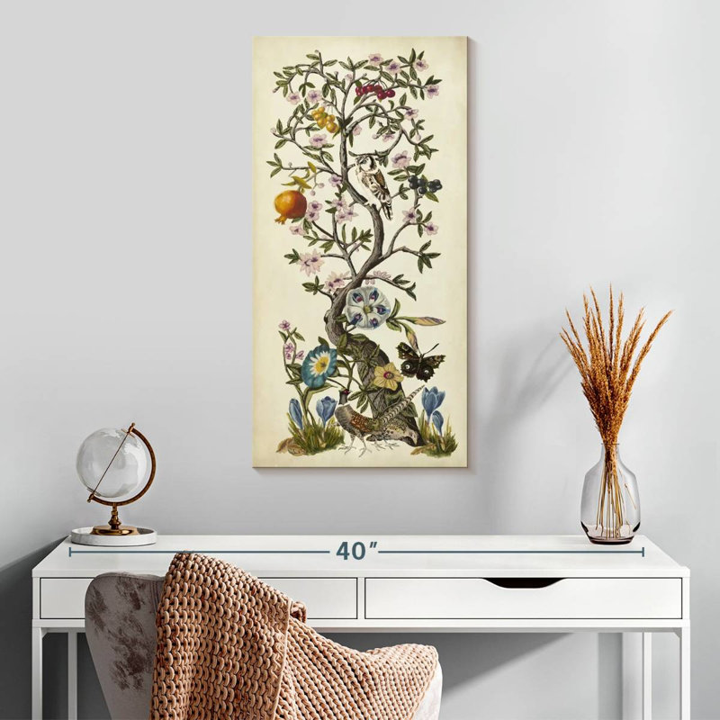 Chinoiserie Natura I, H 30 po x l 15 po