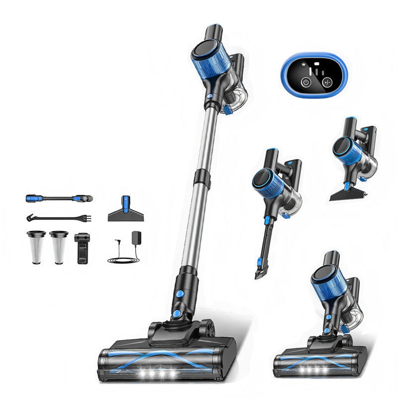 Cordless Vacuum Cleaner, 8 In 1 Powerful Suction Lightweight Stick Vacuum Cleaner For Home, Led Display, 3 Suction Modes, 40mins Detachable Battery Vacuum For Hard Floor Carpet Pet Hair