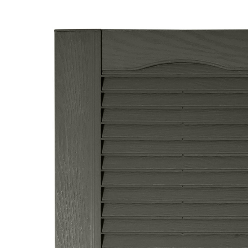 Custom Louvred Shutter with Cathedral Top, 16.25", Dove Grey, 58"