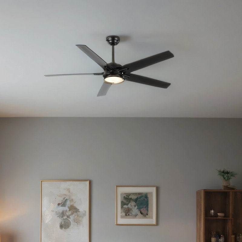 Ventilateurs de plafond de 52 po avec lumières, ventilateur de plafond moderne noir avec télécommande, ventilateur de maison de campagne, lumière DEL brillante.