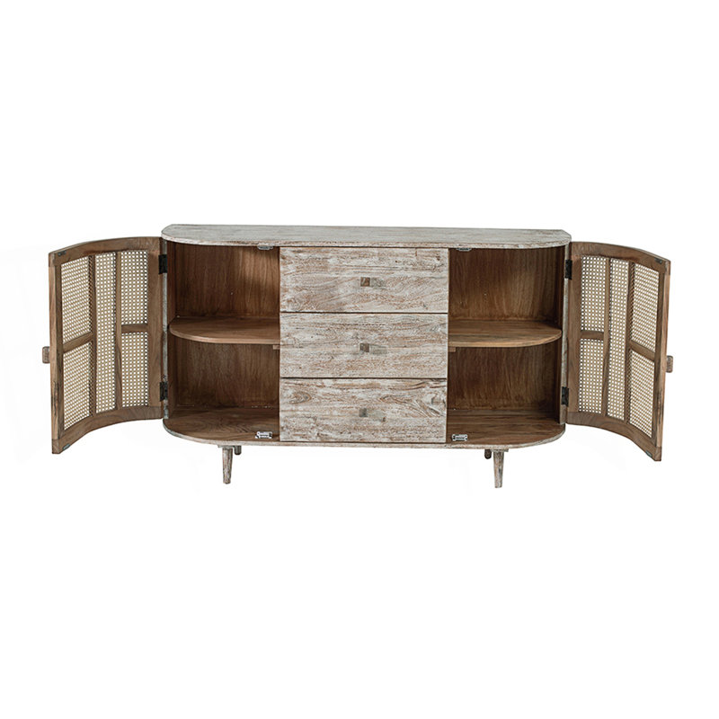 Tv Console With Cane Doors