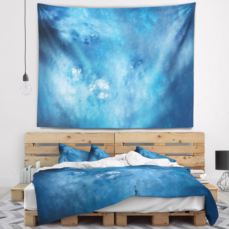 Tapisserie abstrait flou clair avec étoiles, H 78 po x l 92 po